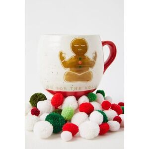 Anthropologie Dear Hancock Tis The Season Om For the Holidays Mug Gingerbread